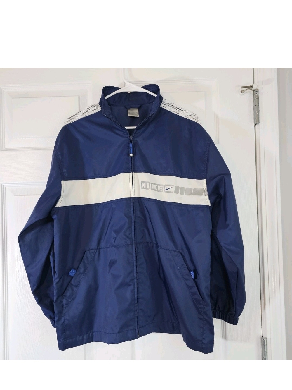 Vintage Nike Jacket Windbreaker Blue White Mens XL Blokecore Y2K Streetwear 90s